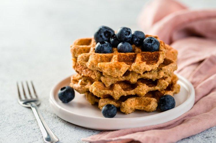 Gofres con proteína y cacahuetes