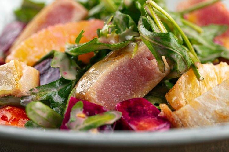 Grilled Vegetable and Tuna Steak Bowl