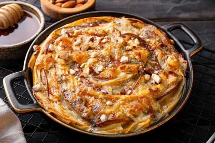 Phyllo Dough Pie with Pear and Camembert