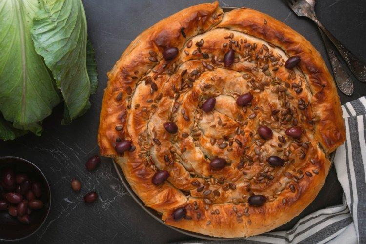 Phyllo Dough Pie with Cabbage