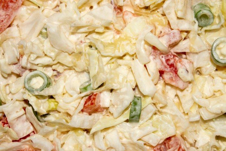 Salad with Napa Cabbage and Chicken Hearts