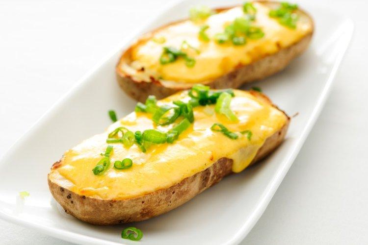 Air Fryer Baked Potato with Crab Sticks
