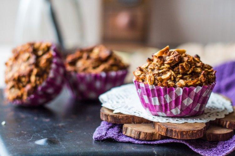 Eggless Protein Muffins with Cherry and Granola