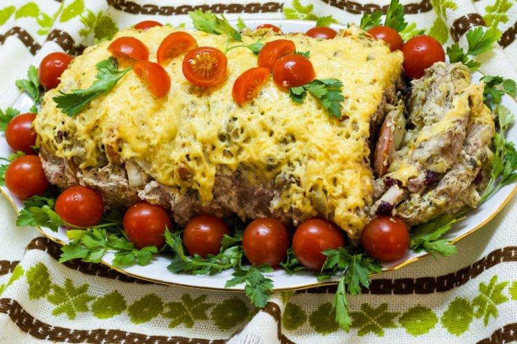 Pork Tenderloin with Tomatoes and Cheese in an Air Fryer