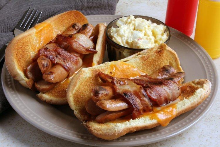 Hot Dogs with Bacon in an Air Fryer
