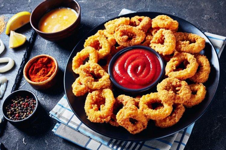 Breaded Squid Rings in an Air Fryer