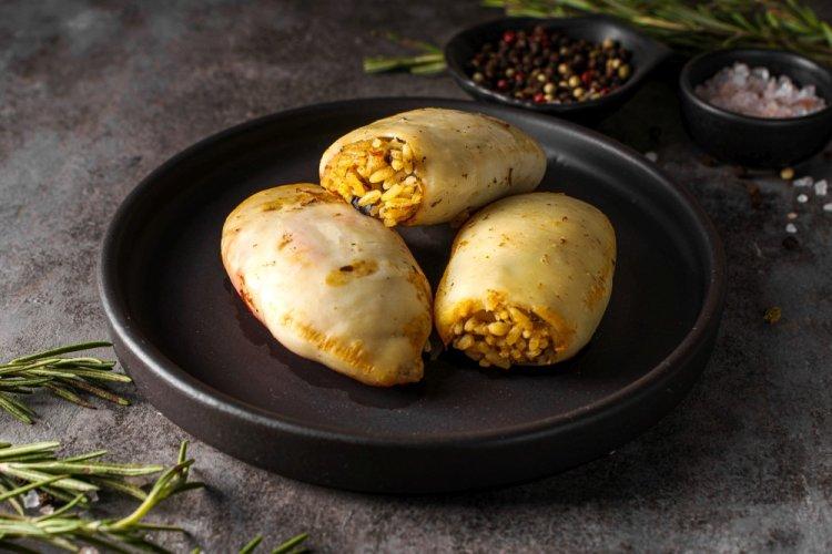 Squid Stuffed with Rice and Mushrooms in an Air Fryer