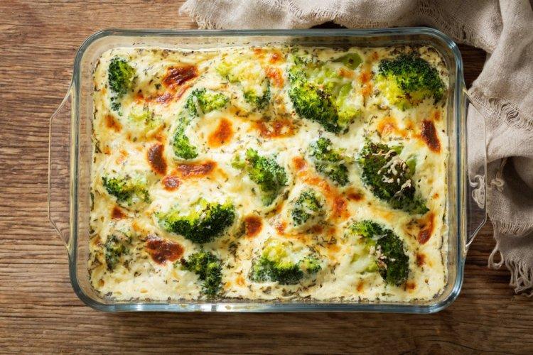 Cottage Cheese and Broccoli Casserole in the Oven