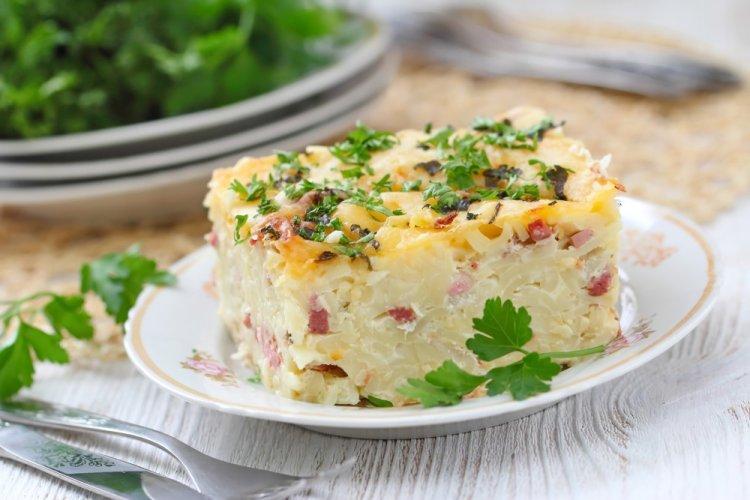 Air Fryer Pasta Gratin with Ham