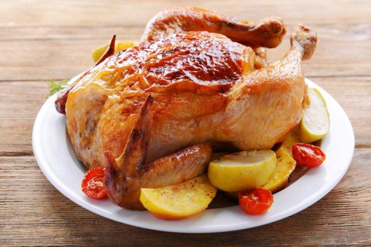 Whole Chicken with Apples in an Air Fryer