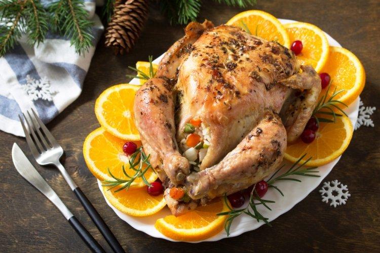 Roasted Chicken with Rice and Vegetables in an Air Fryer