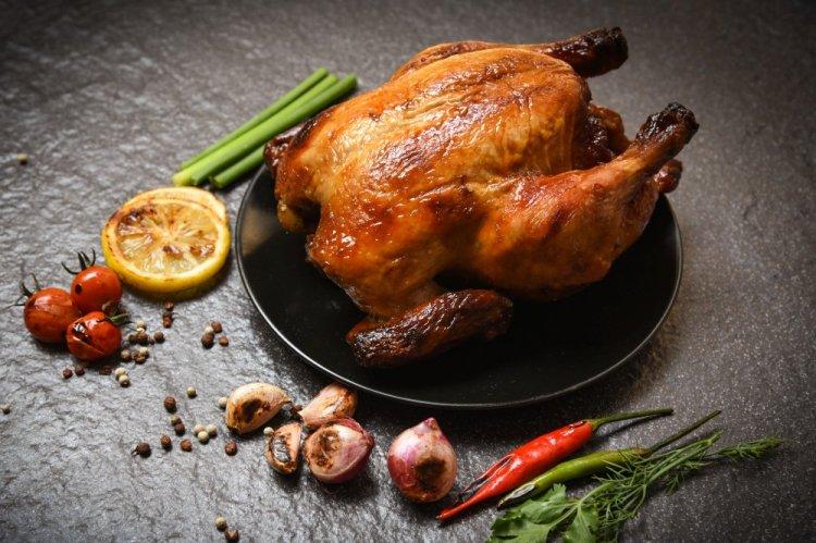 Roasted Chicken in Glaze in an Air Fryer