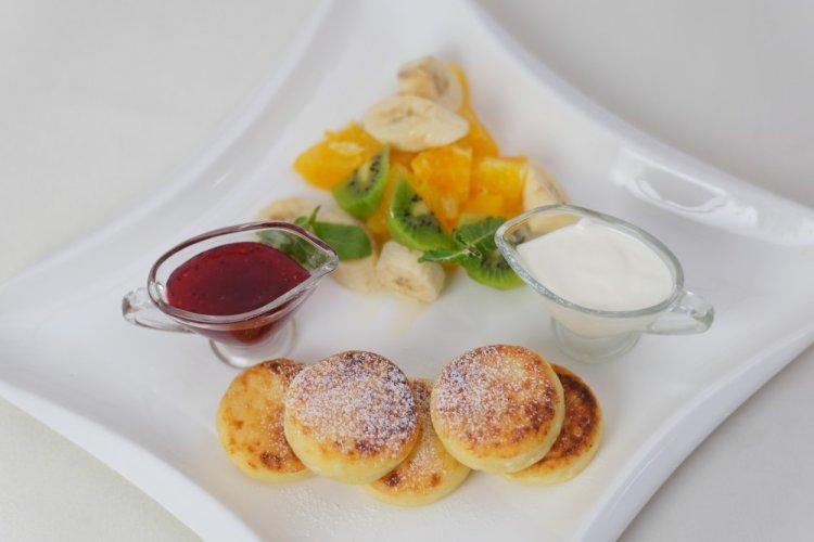 Syrniki with Tofu and Coconut Cream