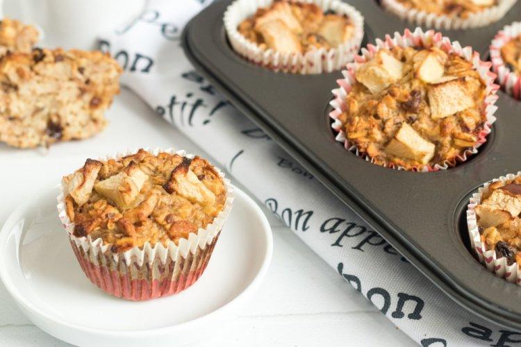 Muffins de avena con manzana