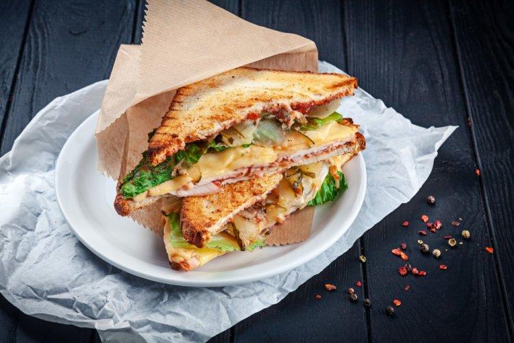 Smoked Chicken and Pickled Cucumber Sandwich