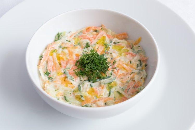 Cucumber, Cottage Cheese, and Carrot Salad
