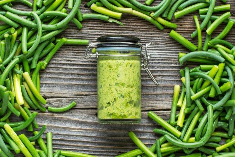 Garlic Scape Butter for Winter