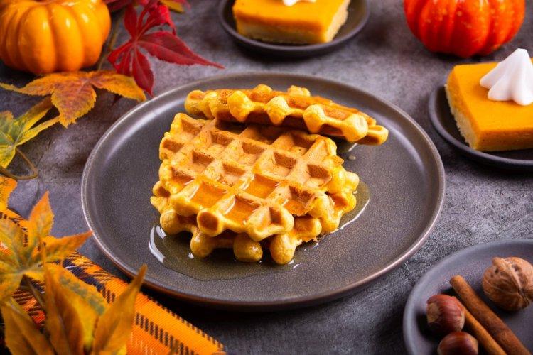 Pumpkin Viennese Waffles in a Multi-Baker