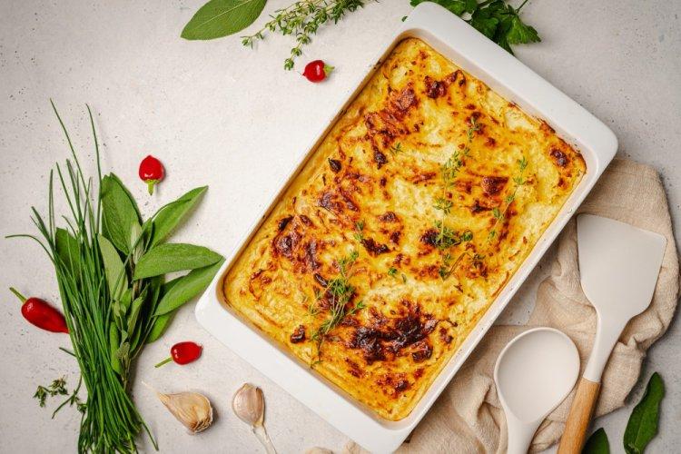 Lenten Potato Casserole with Mushrooms in an Air Fryer