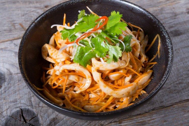 Korean-Style Squid with Carrots and Onions