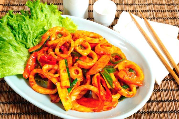 Korean-Style Squid with Cucumbers