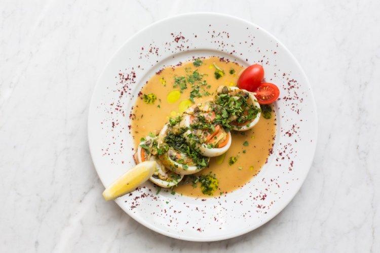 Stuffed Squid in Cream Sauce