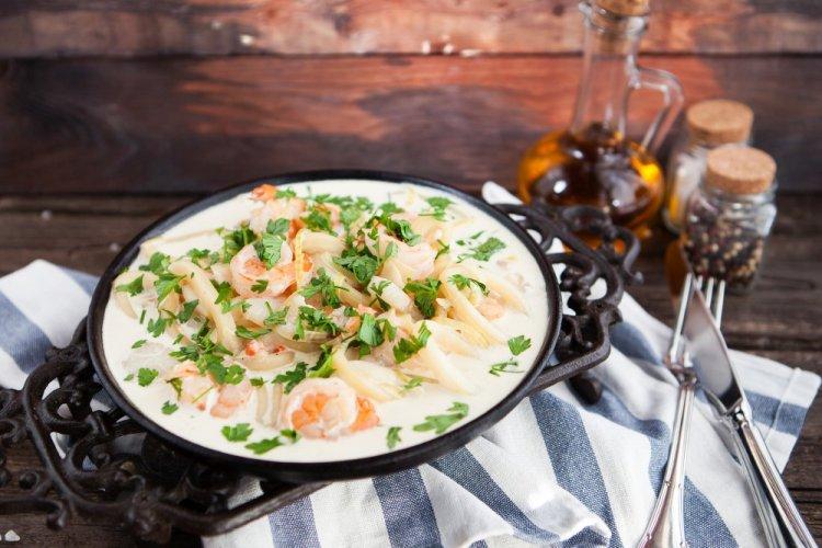 Squid with Shrimp in Cream Sauce