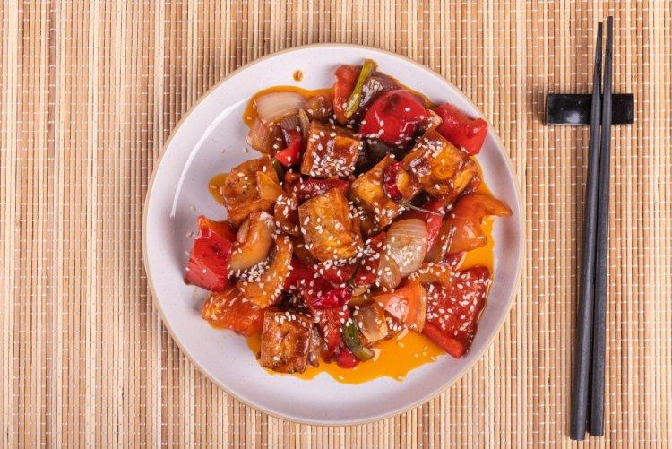Tofu en salsa agridulce