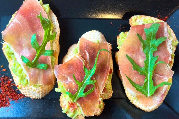 Jamón and Avocado Bruschetta