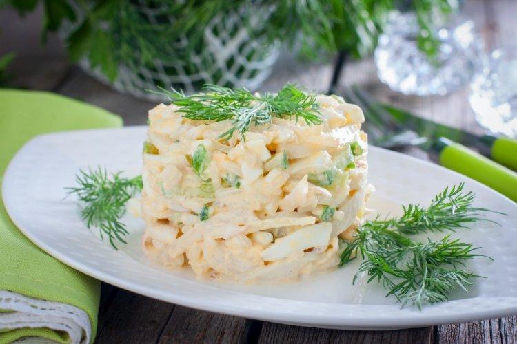 Squid, Cucumber, and Egg Salad