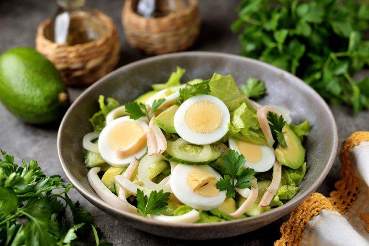 Avocado, Squid, and Cucumber Salad