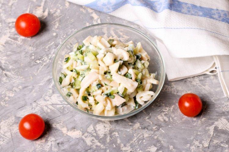 Squid, Cheese, and Cucumber Salad