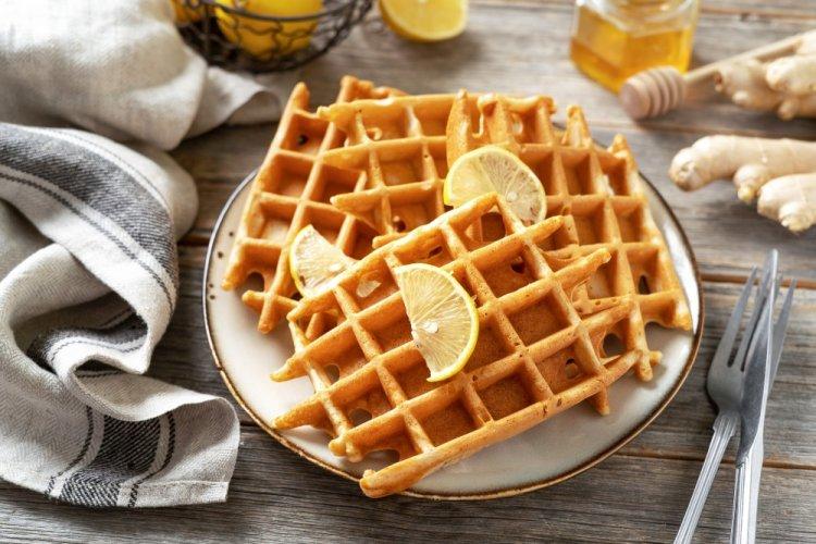 Cottage Cheese Waffles with Lemon Zest in a Multi-Baker