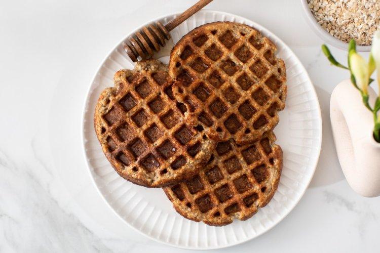 Cottage Cheese Waffles with Oat Flour in a Multi-Baker