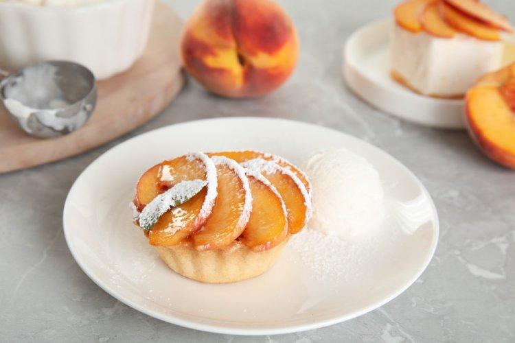 Relleno de mascarpone con melocotones para tartaletas