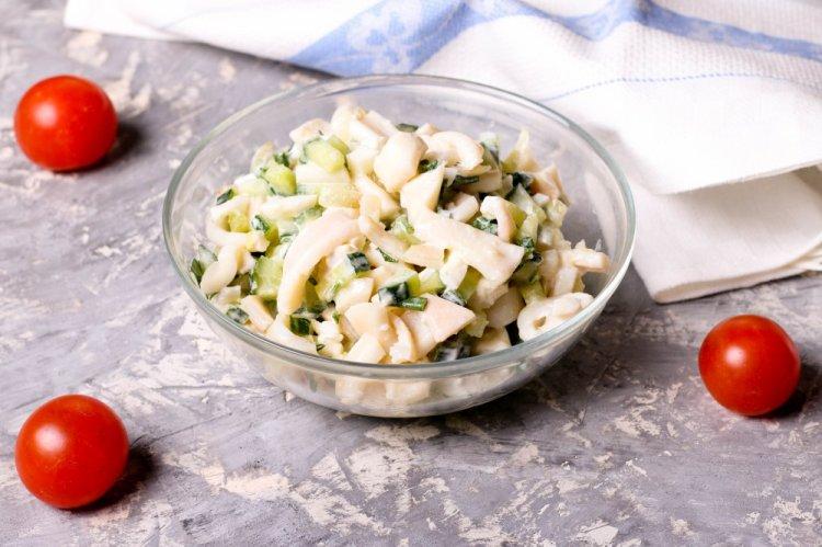 Squid, Egg, and Cucumber Salad