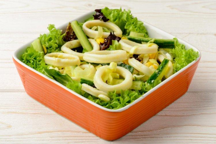 Squid, Egg, and Vegetable Salad