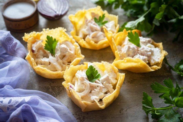 Squid, Egg, and Cheese Salad