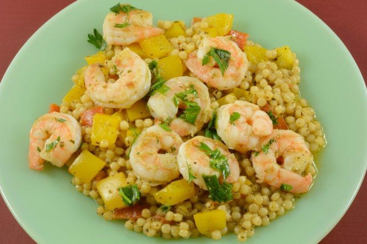 Ptitim with Shrimp and Vegetables
