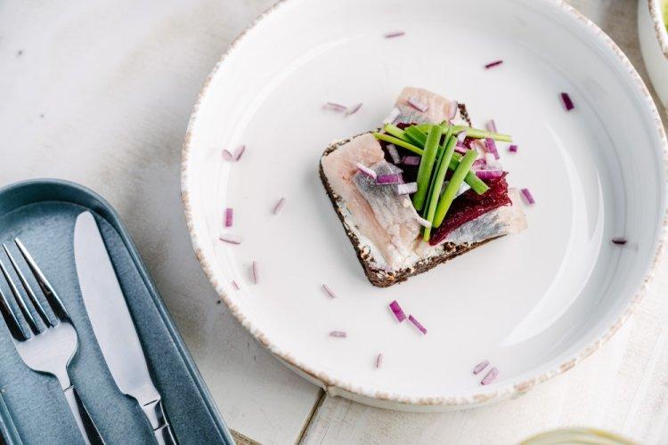 Bruschetta with Beets and Herring