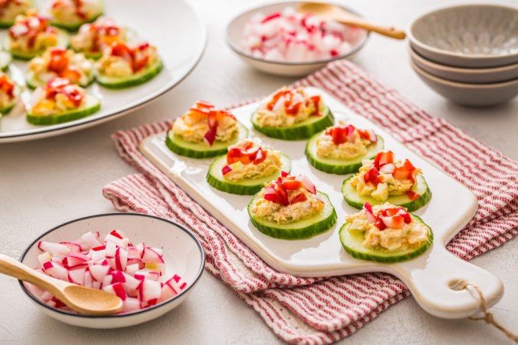 Cod Liver and Cucumber Canapes