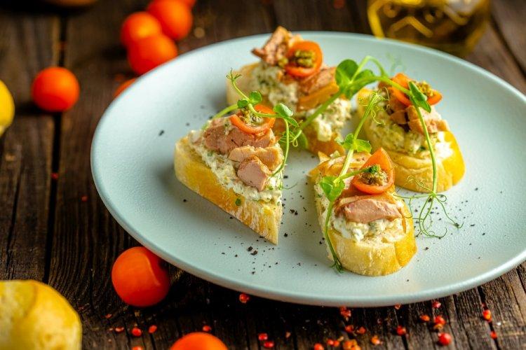 Cod Liver and Tomato Canapes