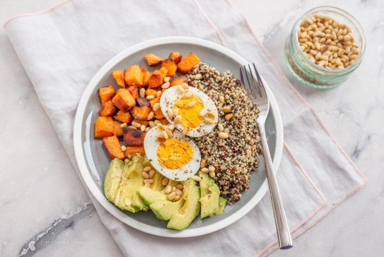 Baked Chicken, Pumpkin, and Feta Bowl