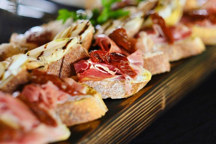 Bruschetta with Bacon and Pickled Plums