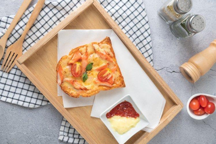 Bruschetta with Crab Sticks and Tomatoes