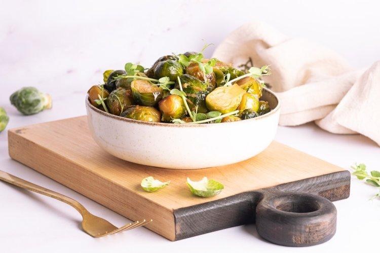 Brussels Sprouts in Honey-Mustard Glaze in an Air Fryer