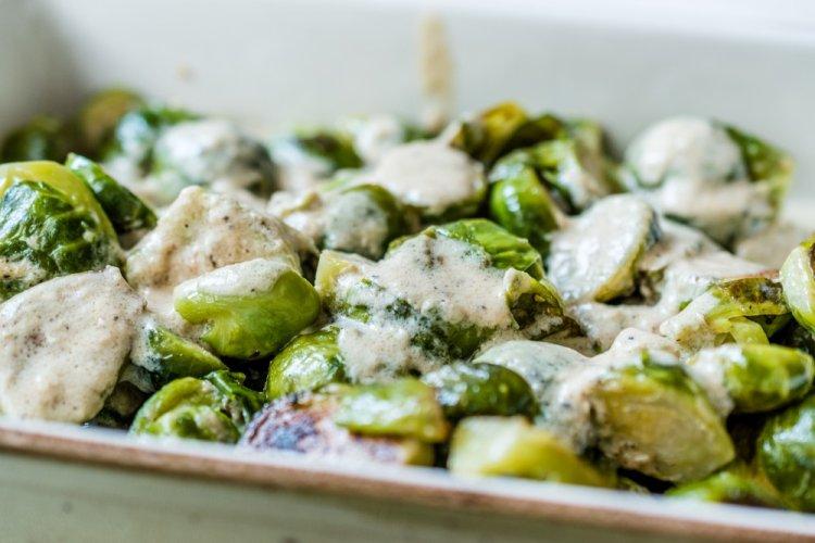Brussels Sprouts in Sour Cream in an Air Fryer