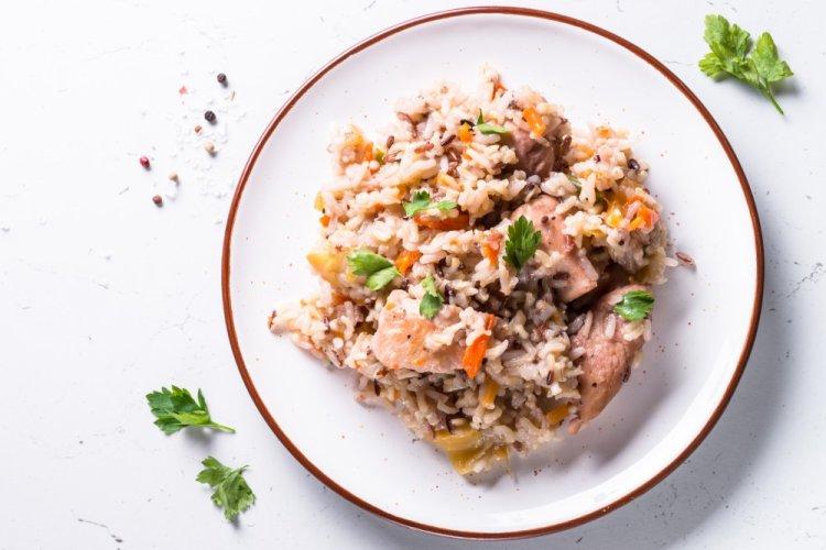 Rice with Turkey and Vegetables in the Oven