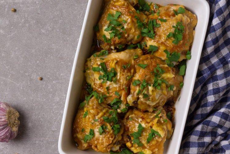Healthy Chicken Thighs with Sour Cream in the Oven