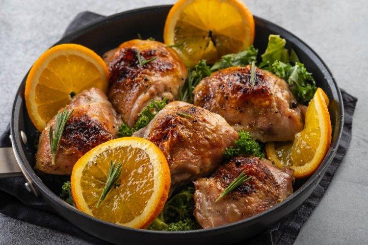Healthy Chicken Thighs with Oranges in the Oven